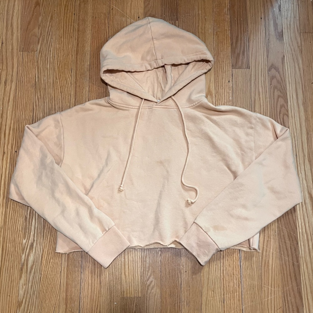 Yellow Cropped Hoodie